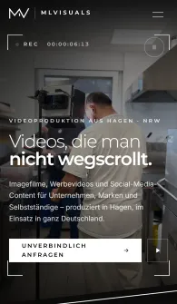 MLvisuals Website Smartphone Website MLvisuals Videoproduktion – Smartphone-Ansicht