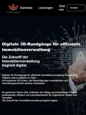 Tablet Ansicht der Immowarto Website